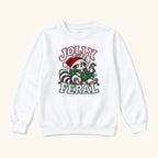 Jolly and Feral Outline Raccoon Christmas — garment mockup or size chart
